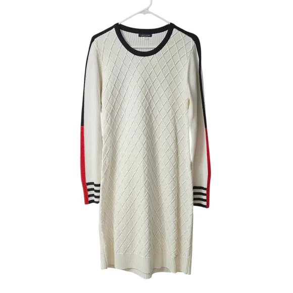 Tommy Hilfiger Knit Sweater Dress Women's Large Long Sleeve Stripes